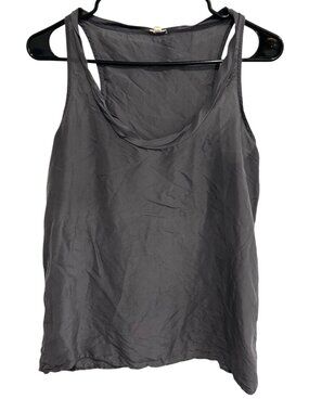 J.Crew 0 Gray 100% Silk Sleeveless Tank Top Scoop Neck Minimalist Clean Girl